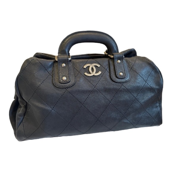 CHANEL Handbags - ⚡️SOLD⚡️ Chanel Vintage Black Caviar Leather Large Outdoor Ligne Top Handle Bag